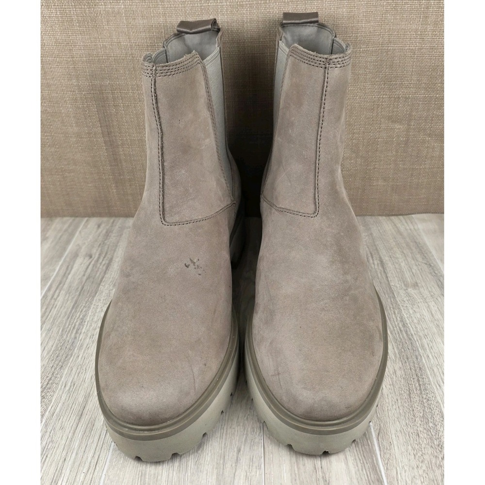 Timberland Womens 9.5 Carnaby Cool Taupe Grey Nubuck Chelsea Ankle Boots Shoes